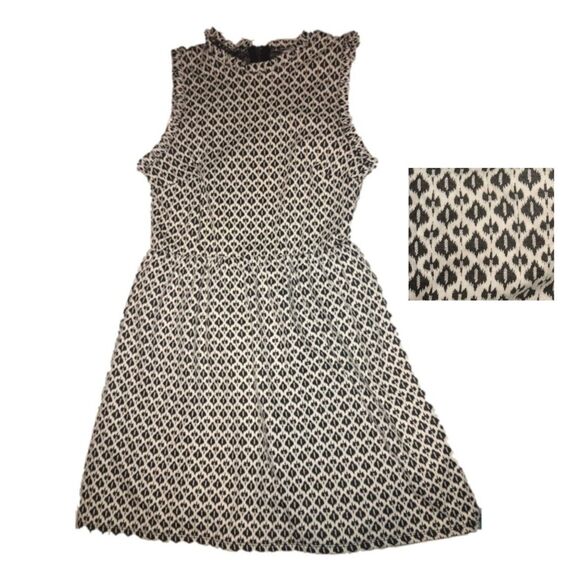 Xhilaration dress Womens Small cream black sleeveless knit Preppy Minimalist 60s - Picture 1 of 8